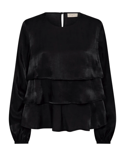 Free/Quent Layed Long Sleeve Blouse with shimmer 212269