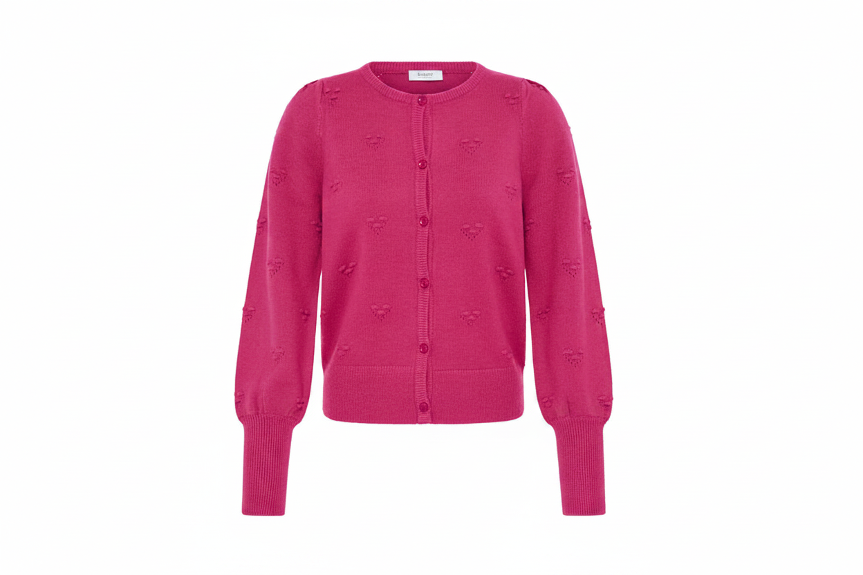 Pink Cardigan with Pink Buttons