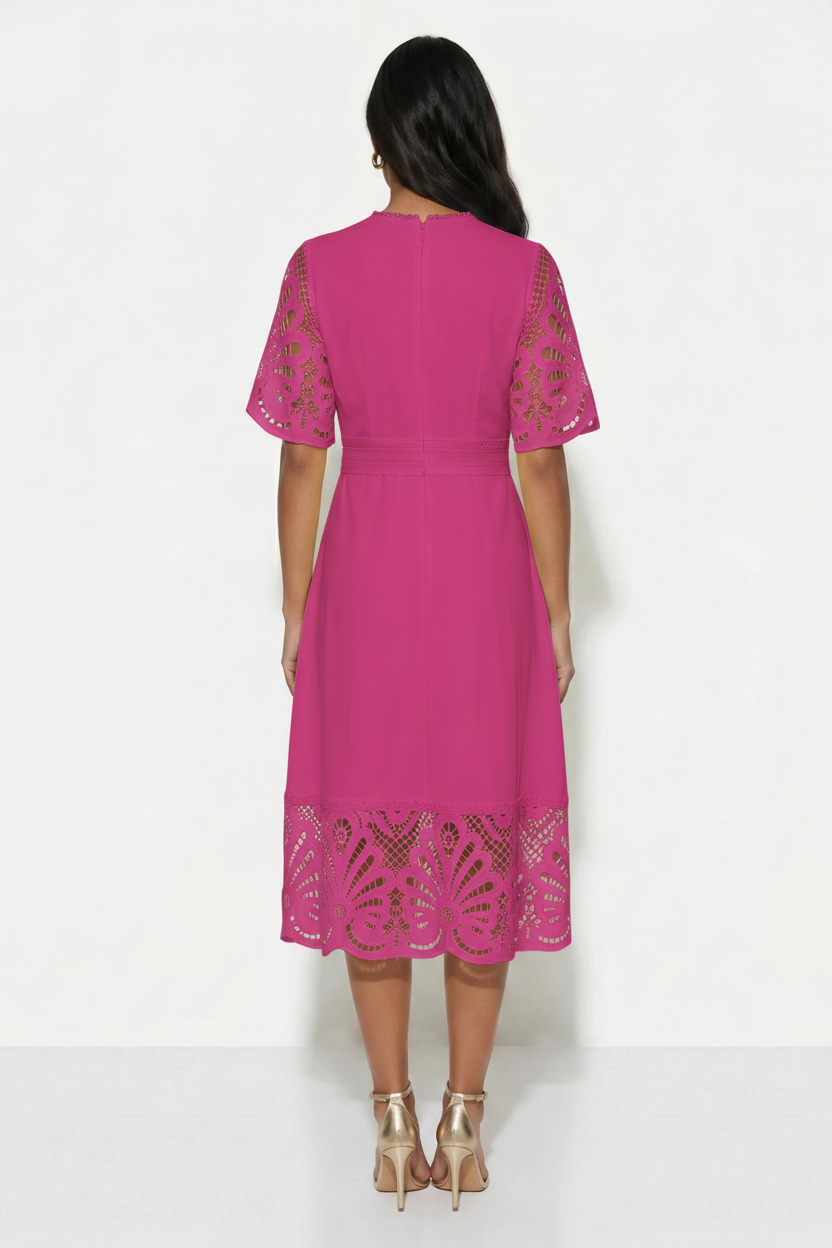 Pink dress back view