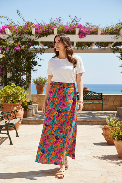 Pink Floral Maxi Skirt Lifestyle