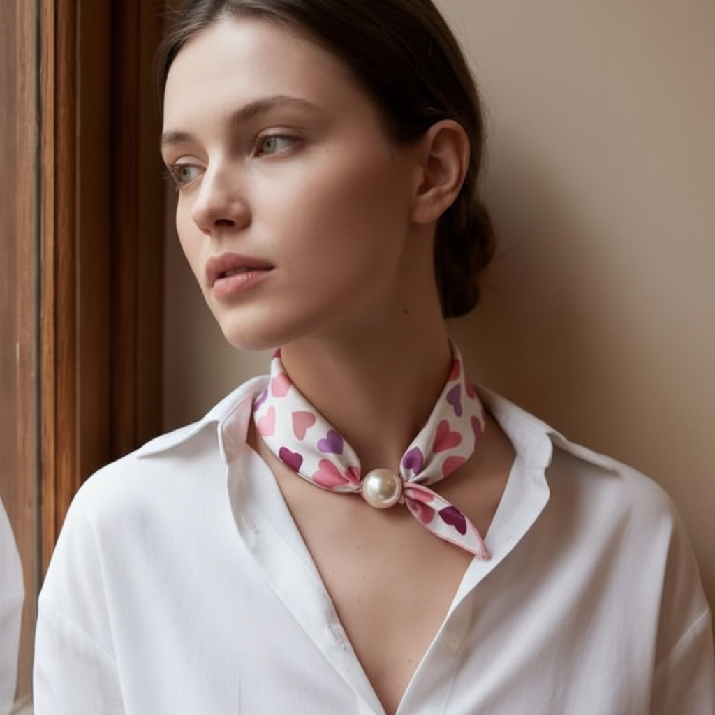 Pink Heart Scarf - Lifestyle