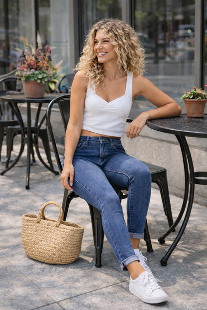 Pinns 407T Med Blue Slim Fit Stretch Denim Jeans