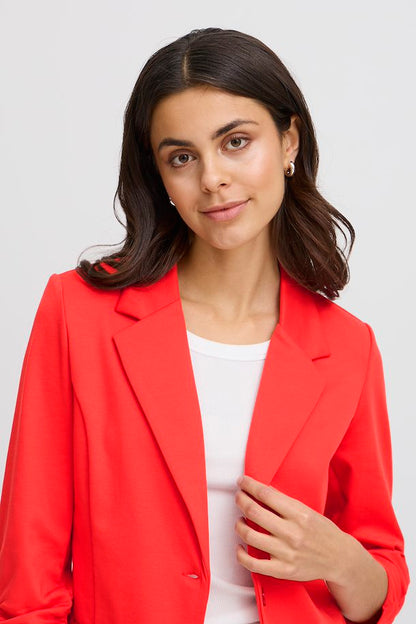 Fransa Jersey Blazer in Coral