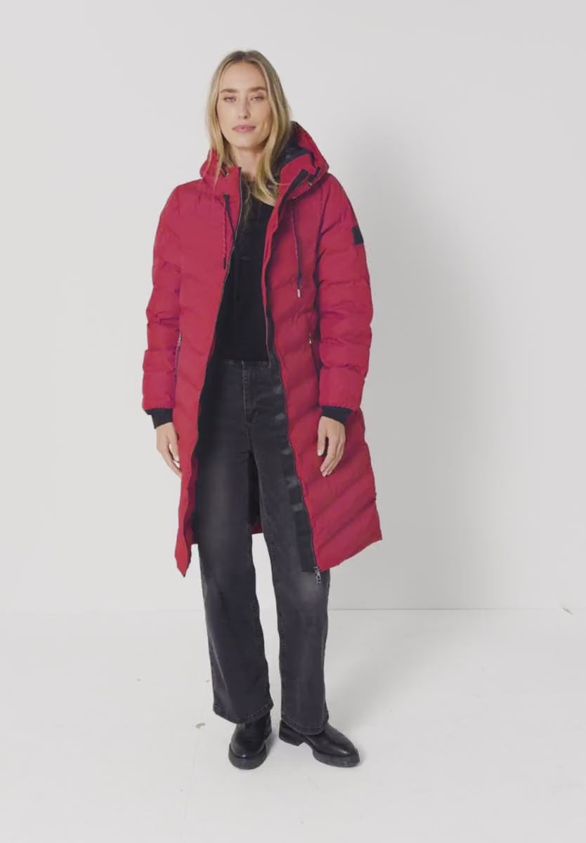 Street One Red quilted Coat with taped seams 202126