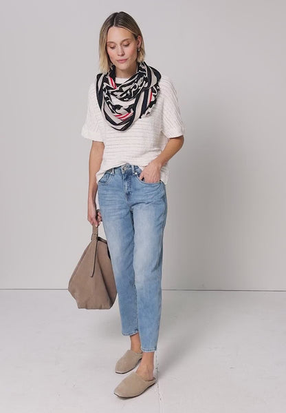 Street One Loop scarf in Navy Red and white mix 579089