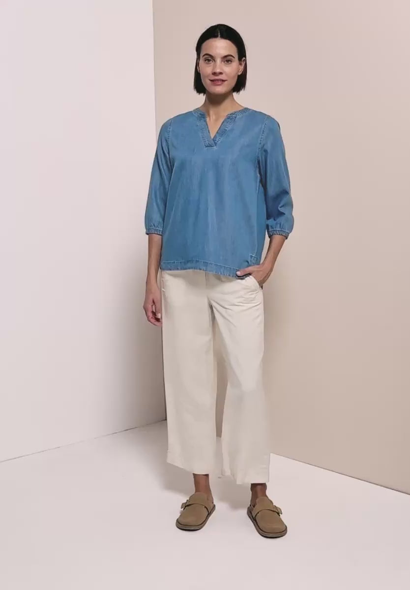 Cecil Super soft v Neck Denim shirt