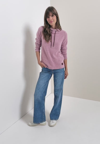 Cecil Featheryarn jumper in Eggplant red or Soft Beige  324155