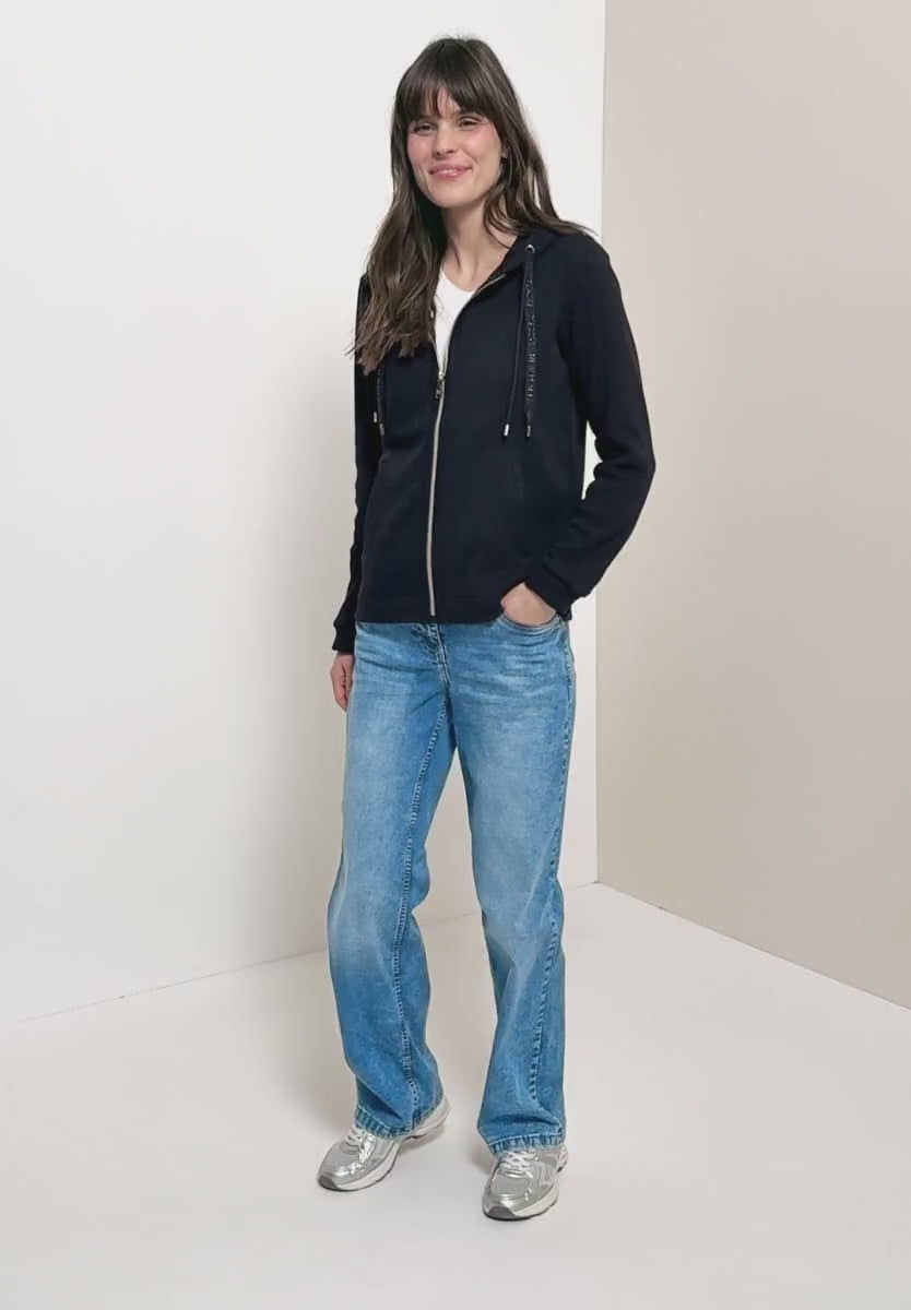 Cecil Long-sleeved jacket with hood and pockets in Pink Or navy  324827