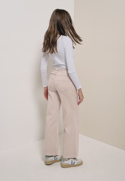 Cecil straight leg High Rise Jeans in Ecru 380085