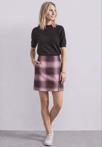 Street One Wool-look mini skirt with a check pattern 362036