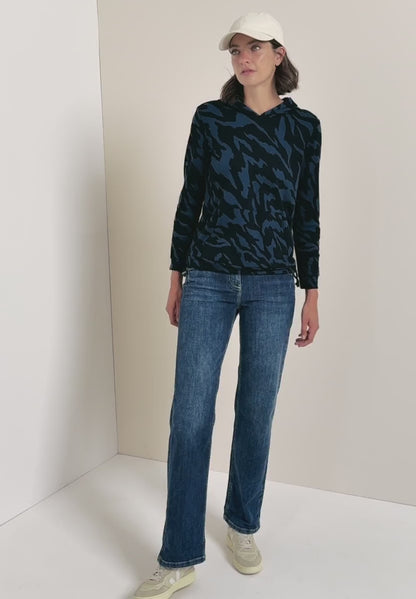 Cecil cotton hoody with drawstring waist  324035