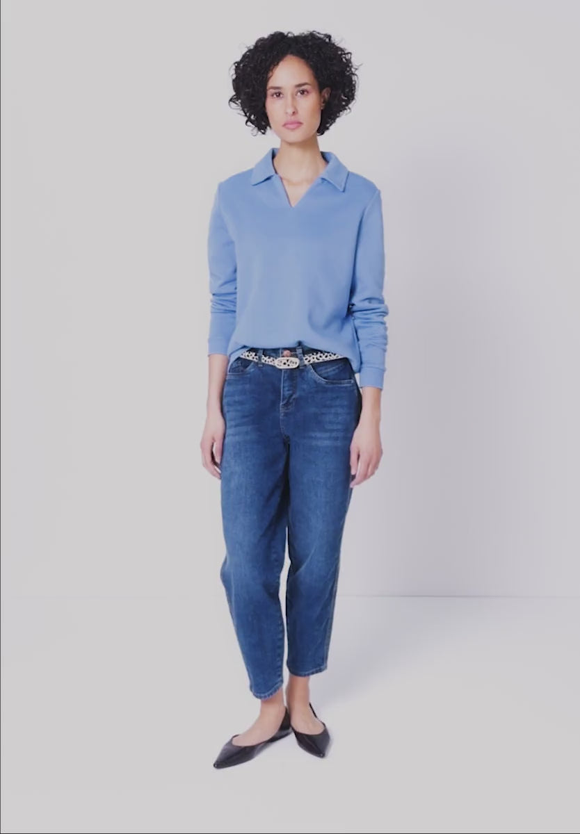 Street One Supersoft cotton blend Sweatshirt with Collar 303782