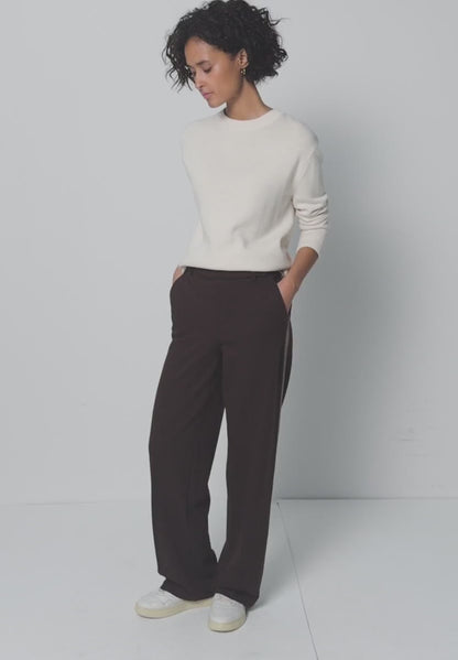 Street one straight leg Brown Trousers with side stripe