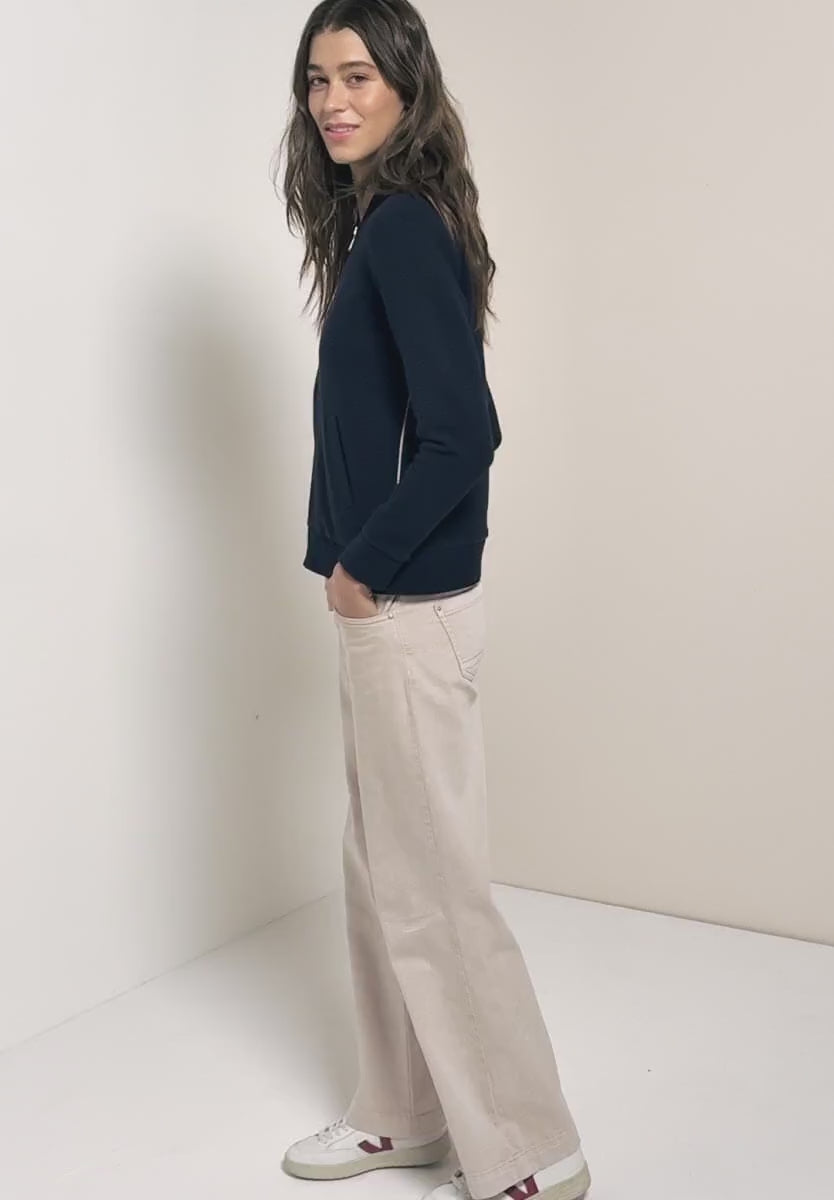 Cecil  Navy zip up Ottoman sweatshirt 324650