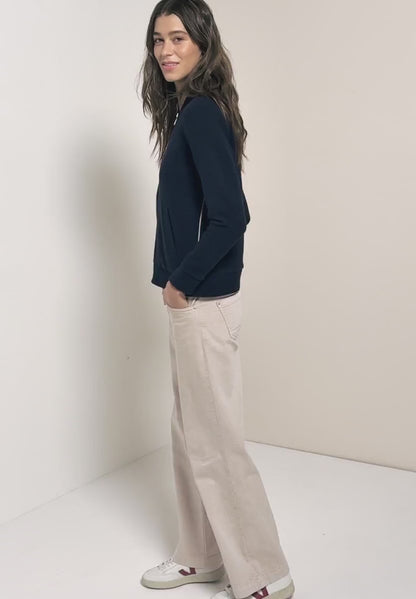 Cecil  Navy zip up Ottoman sweatshirt 324650