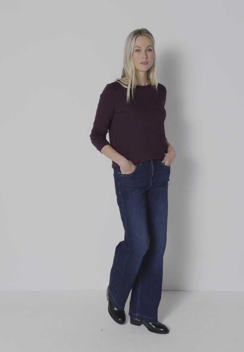 Street One Glitter look fine knit in Black or Berry 324291