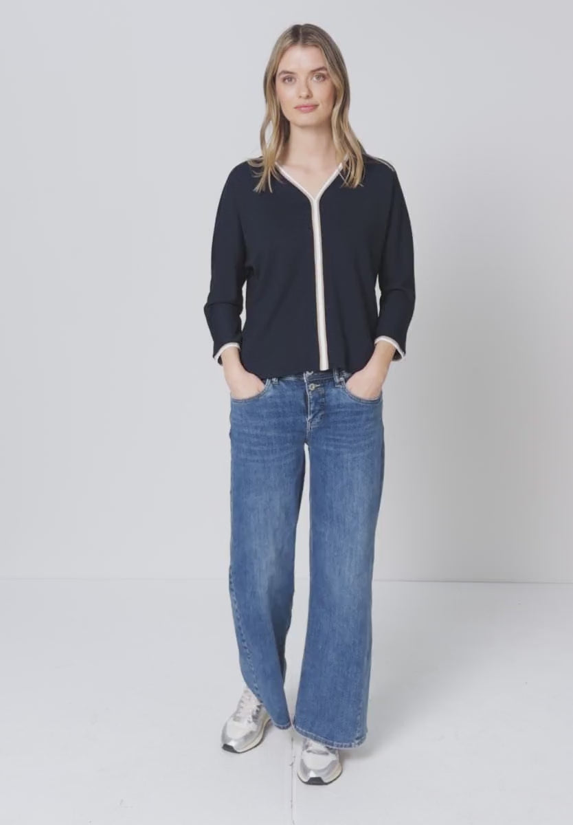 Street One 3/4-sleeve shirt with contrasting detail 324793