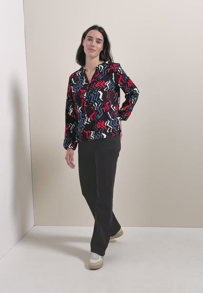 Cecil Black Blouse with graphic print 346155