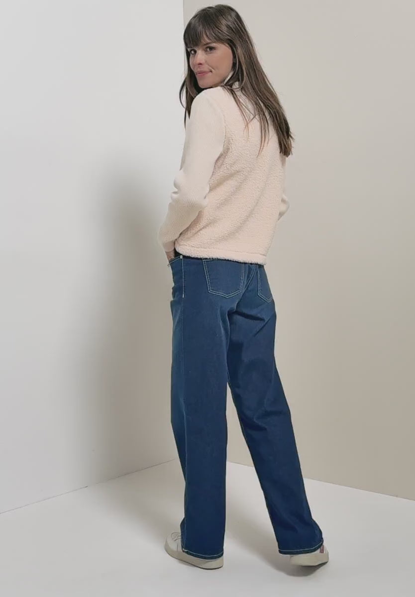 Cecil Teddy jacket with ribbed Sleeves  324166