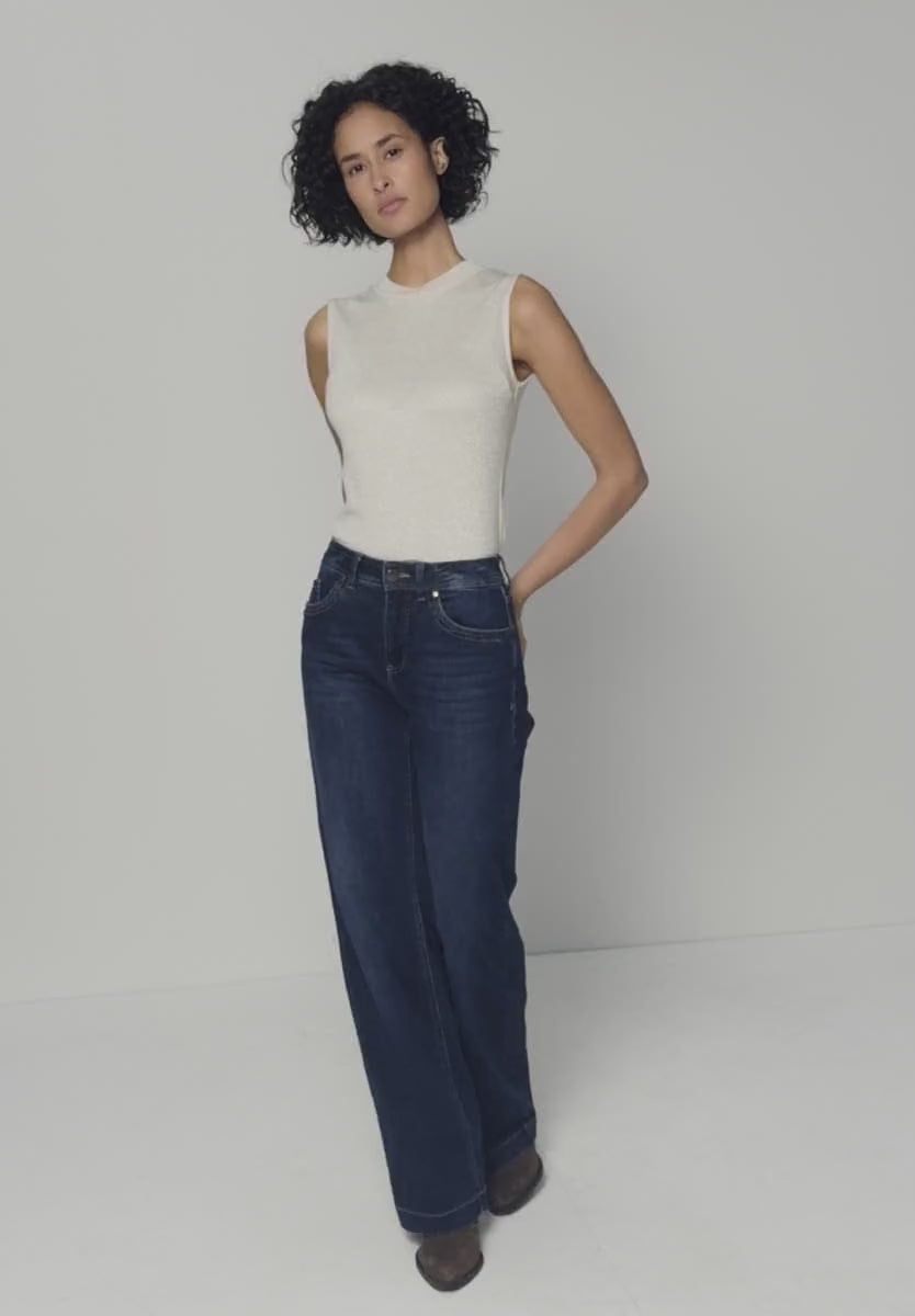 Street One Sleeveless turtleneck with lurex. Black or Champagne 324288