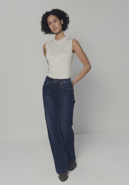 Street One Sleeveless turtleneck with lurex. Black or Champagne 324288