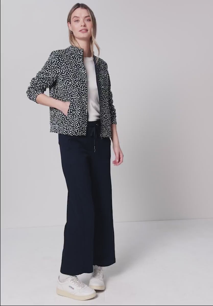 Street One Textured zip jacket in Navy Print  324634
