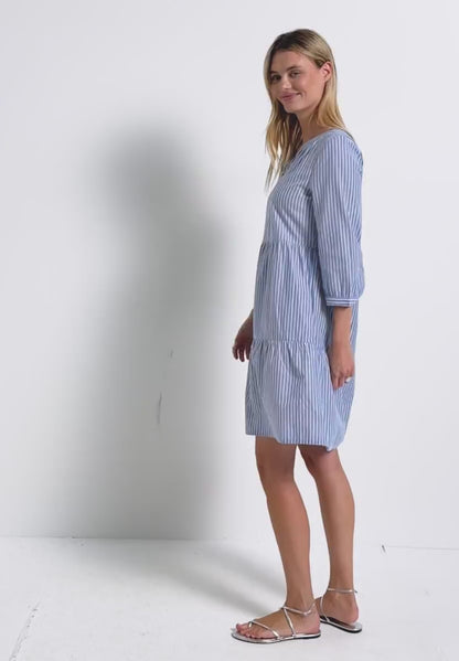 Street One Cotton Candy stripe dress with silver shimmer 144560