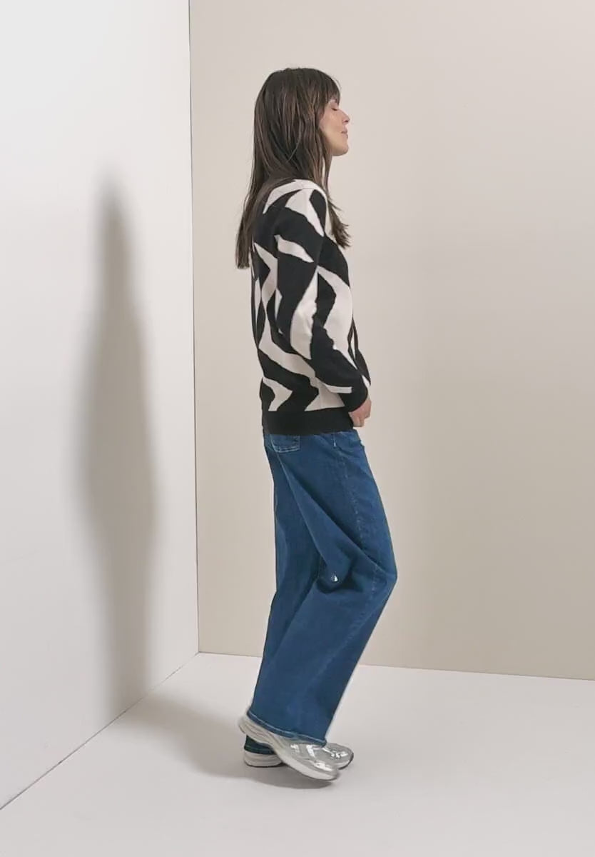 Cecil Cotton blend Monochrome print jumper 303631