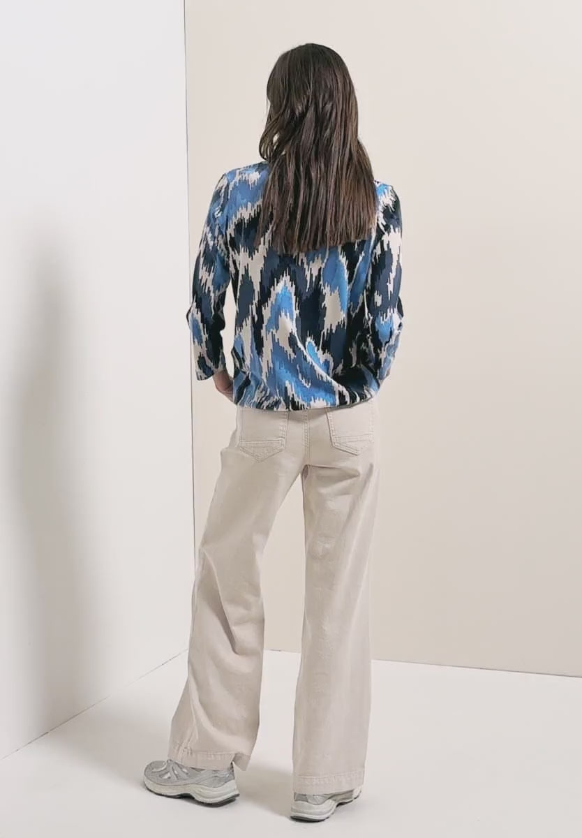 Cecil blue mix print top 324646