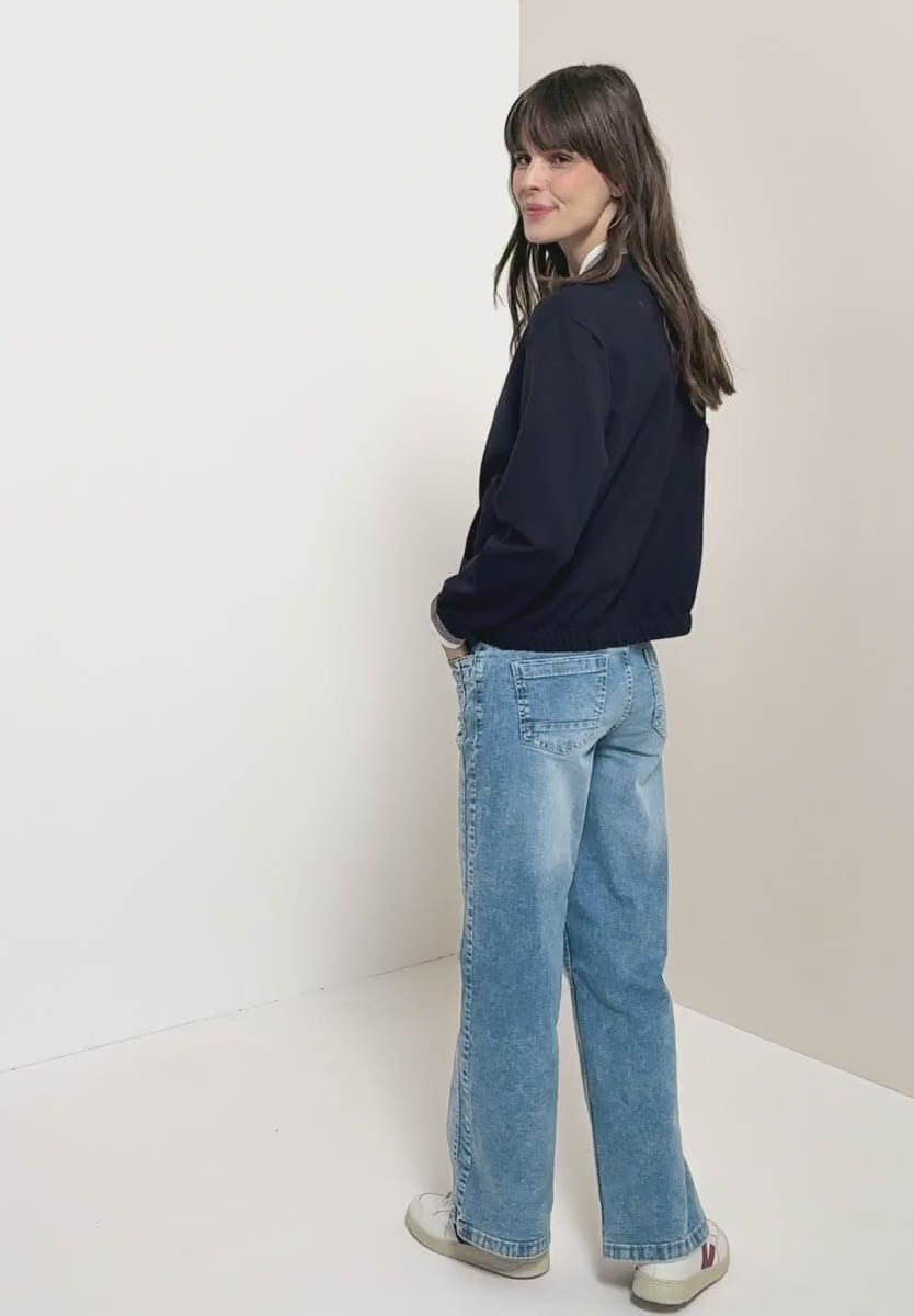 Cecil Jersey zip jacket with contrast cuff and collar  324854