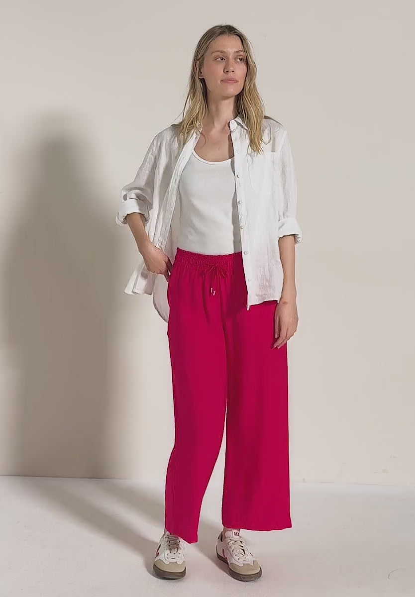 Cecil 7/8 Wide leg lightweight trousers in Red 379444 Red