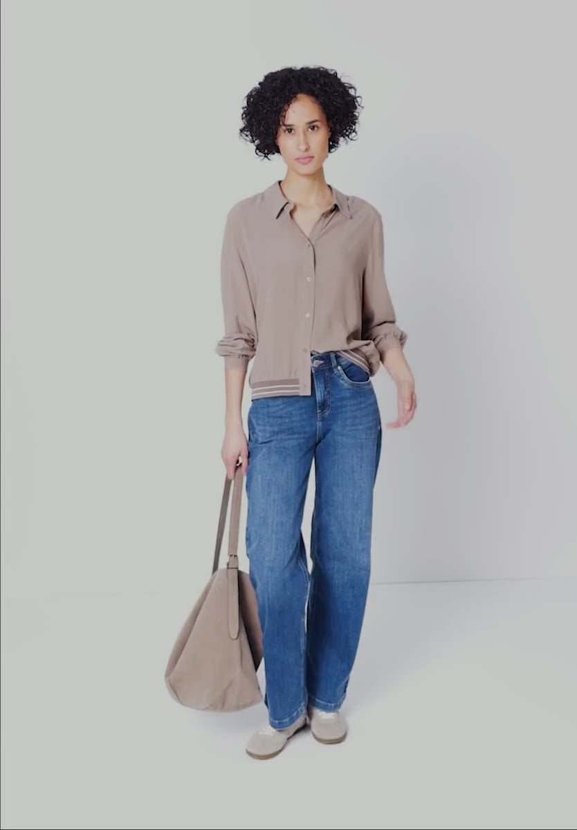 Street One Blouse with Collar and Sporty Waistband 346365