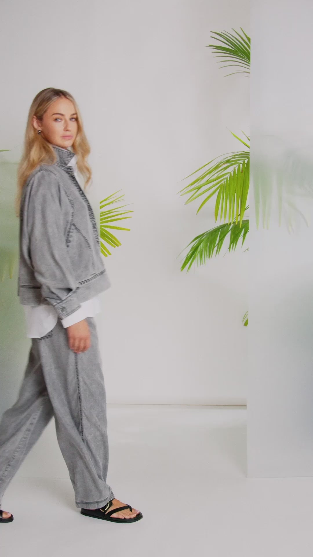 Naya Washed Effect Tencel Jacket With Button Closing Nas26140