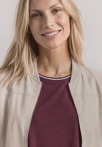 Street One light weight jacket with Zip in Sand 213099 Sand