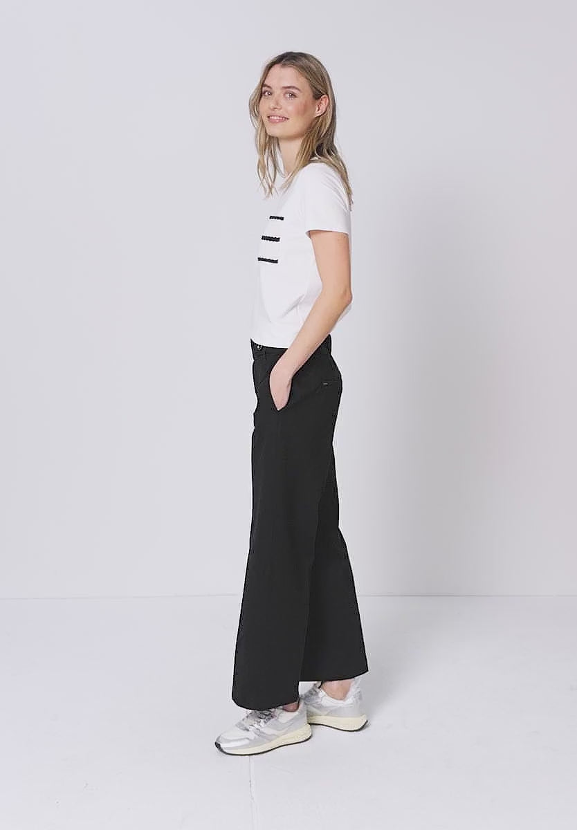 Street One Navy Punto di Roma Straight Leg Trousers 380684