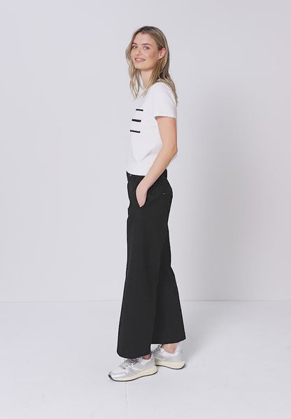 Street One Navy Punto di Roma Straight Leg Trousers 380684