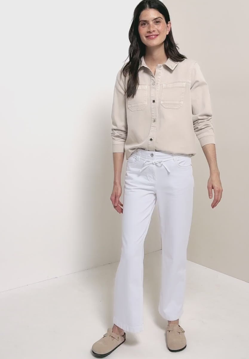 Cecil  High waist 28" wide leg jeans in White  380672