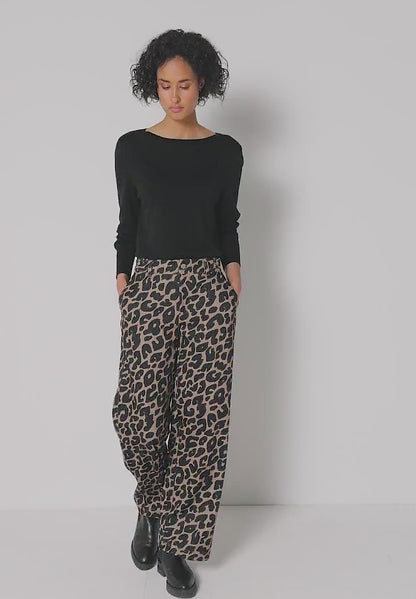 Street One Soft Stretch Trousers in rich Leopard Print 379770