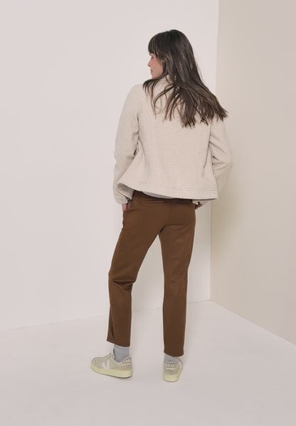 Cecil Velour Joggers in Cognac. 28&quot; Leg 38042
