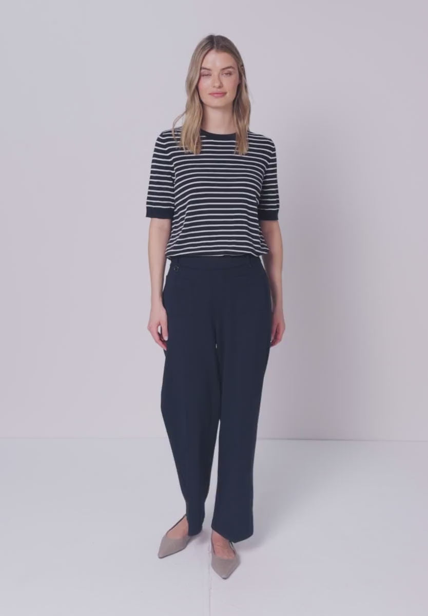 Street One Navy Stripe Short Sleeve Summer knit 303819