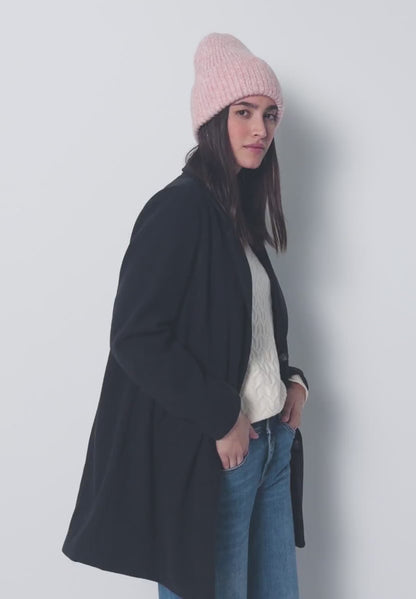 Street One Ribbed Beanie hat in Pink Melange 572843 Pink