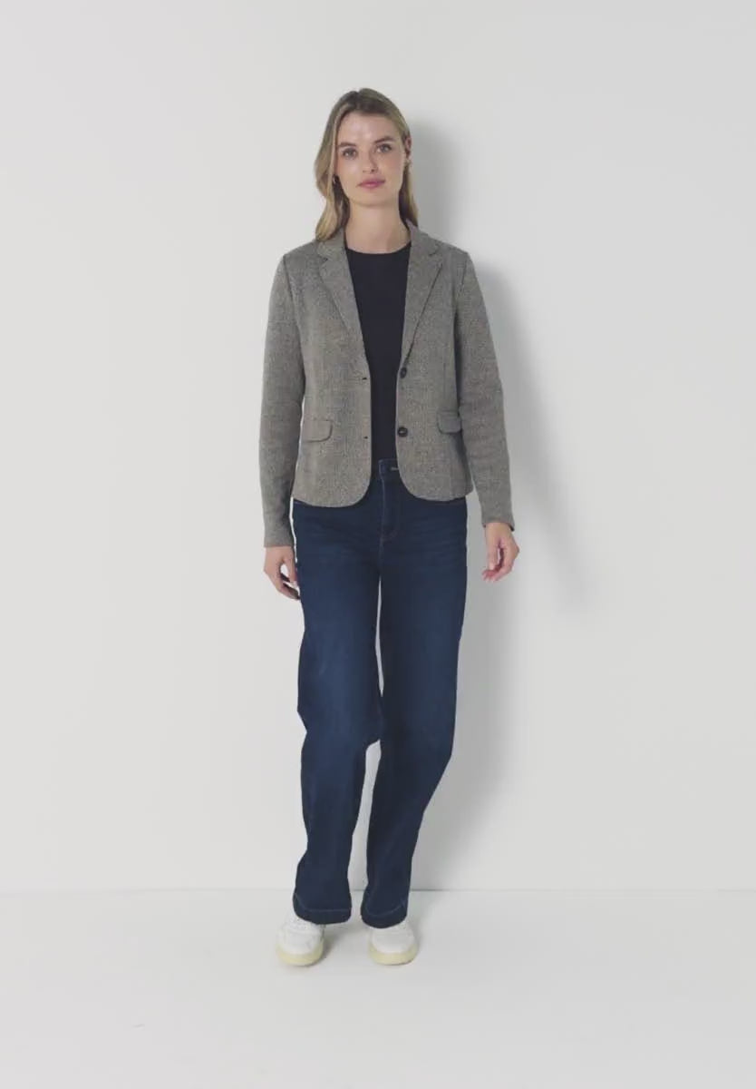 Street One soft Blazer in Deep Roast Brown check  212822