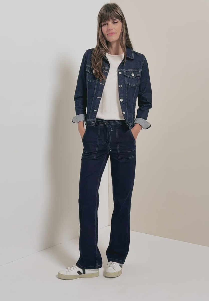 Cecil  Toronto High Waist Dark Wash Bootcut Jeans 30&quot; leg 380084