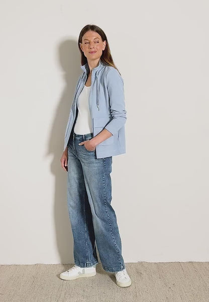 Cecil Cotton Blend textured Zip sweatshirt  with pockets 323723