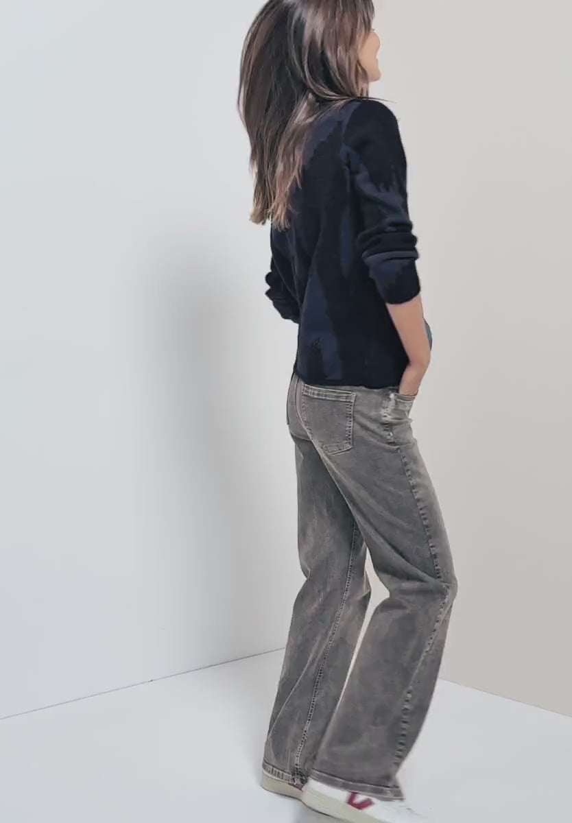 Cecil Navy Round Neck Printed Jumper 303489
