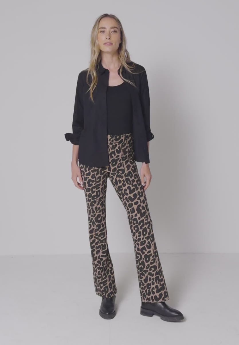 Street One Soft Stretch Bootcut animal print Trousers  379768