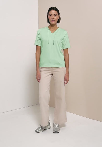 Cecil V-neck striped T-shirt in Juicy Lime 325295