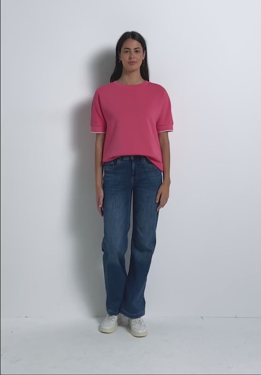 Street One Silk look sweatshirt in Coral 323881
