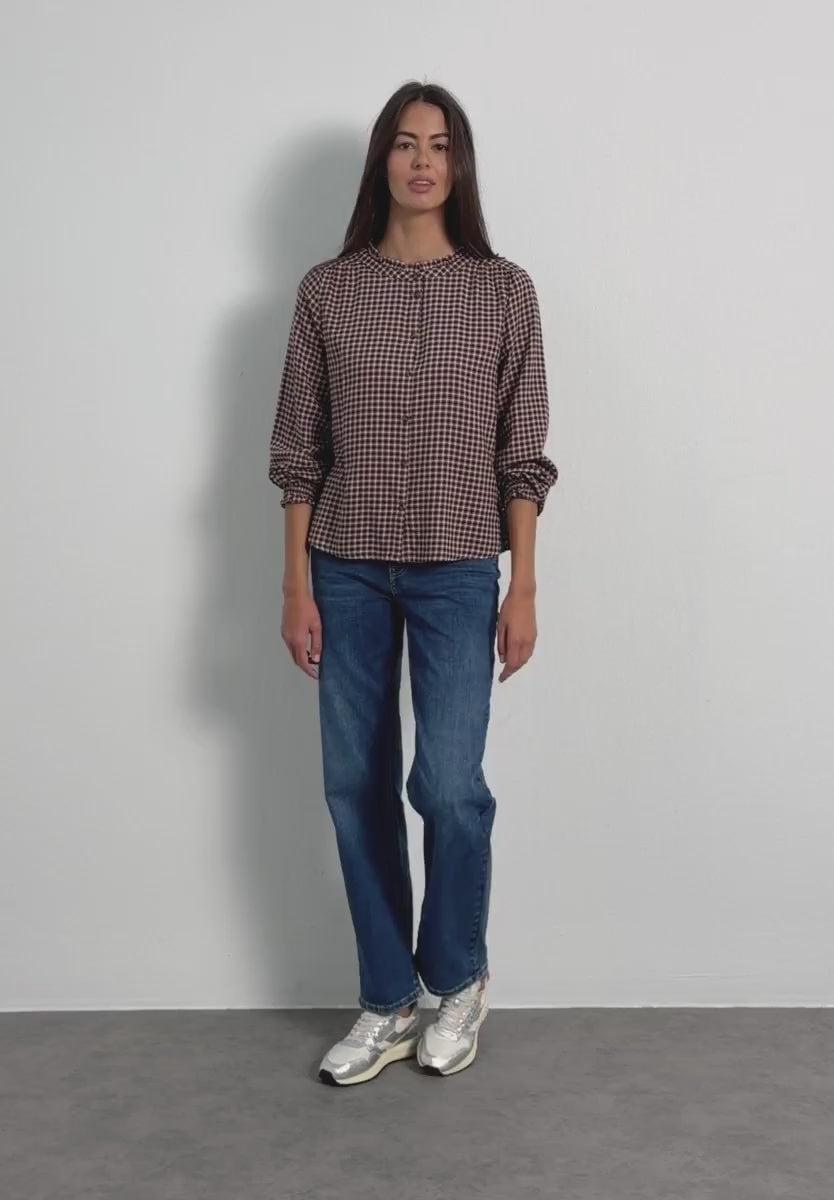 Street One Long-sleeved blouse with round neck and ruffles346946