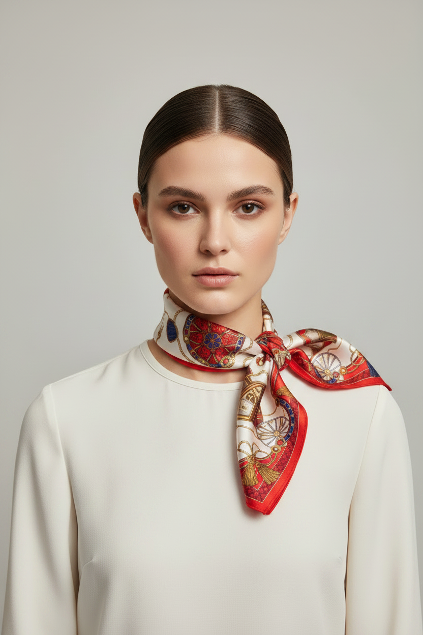 Red Scarf Tied to the Side
